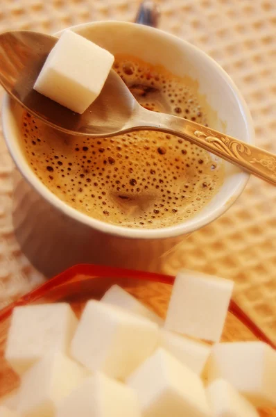 Кофе и сахар — стоковое фото