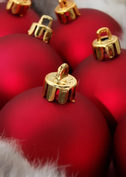 Palle rosse di Natale — Foto Stock