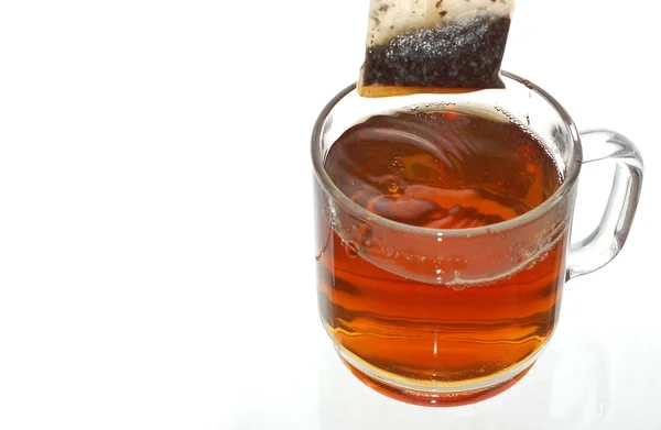 Átlátszó csésze tea — Stock Fotó