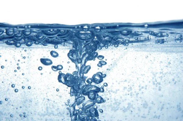 Blått vatten med bubblor — Stockfoto