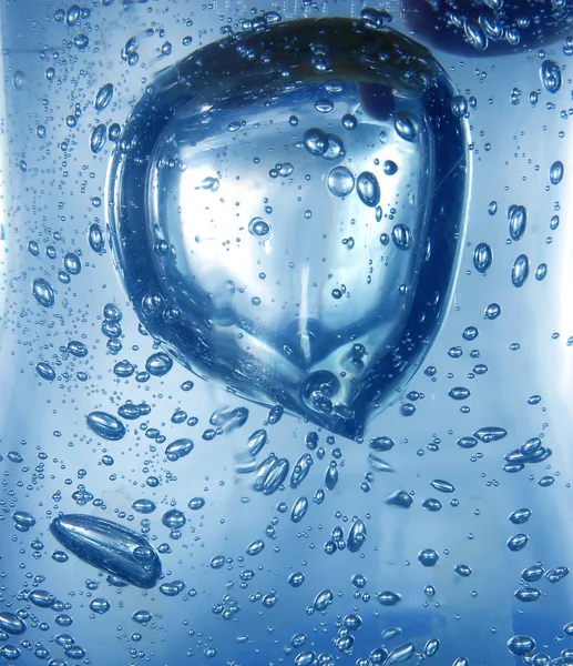 Blue water with bubbles — Stock Photo, Image