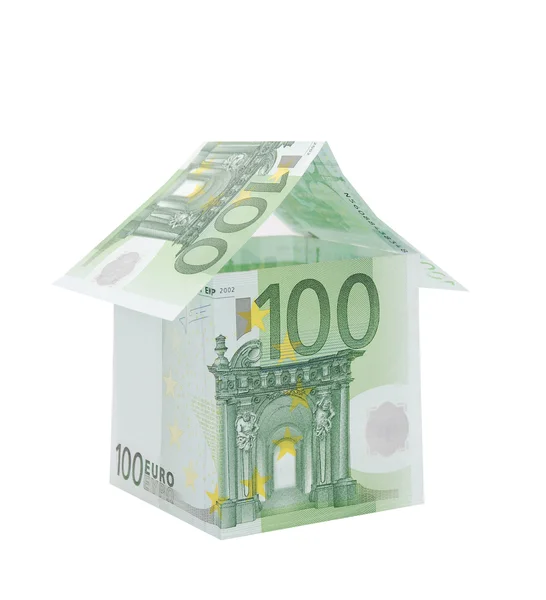 ユーロ紙幣から作られた家 — ストック写真