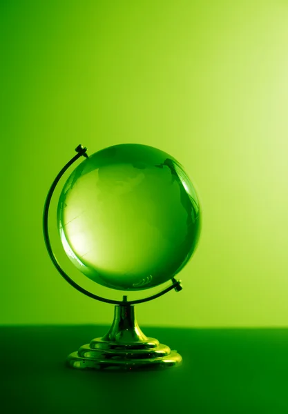Green glass globe — Stock Photo, Image