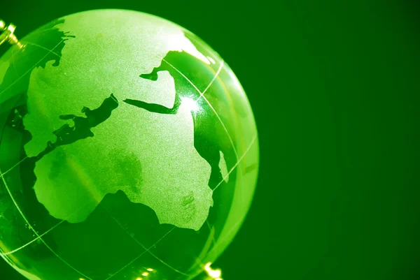 Green glass globe high resolution image — Stock Photo, Image