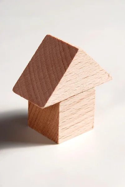 stock image Wooden model of house