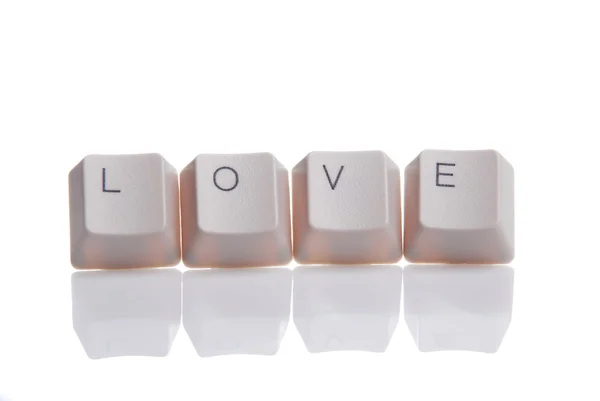 Liefde geschreven met toetsenbord knoppen — Stockfoto