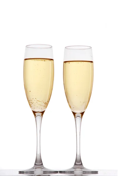 Two elegant champagne glasses — Stock Photo, Image