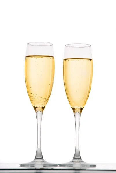 Dos elegantes copas de champán — Foto de Stock