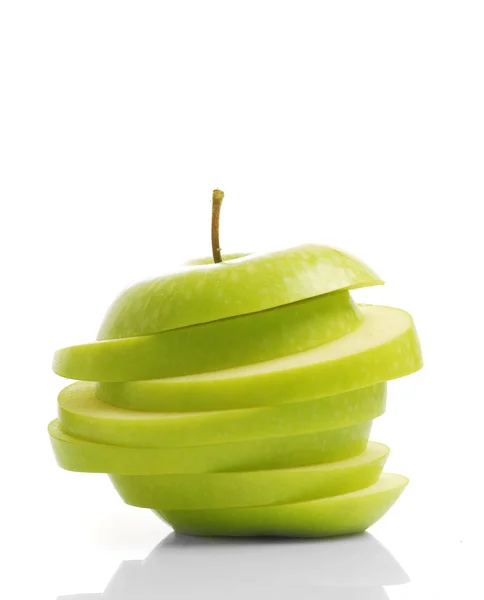 stock image Sliced green apple