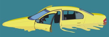 Flooding car clipart