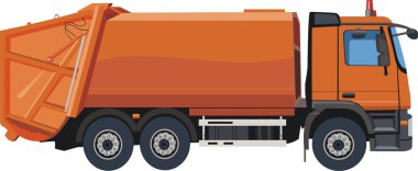 Urban garbage truck clipart