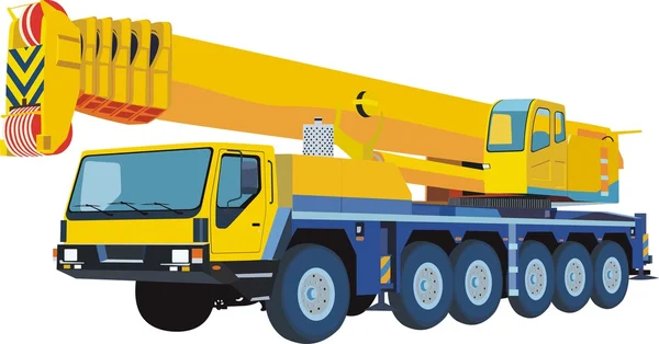 Yellow automobile crane — Stock Vector
