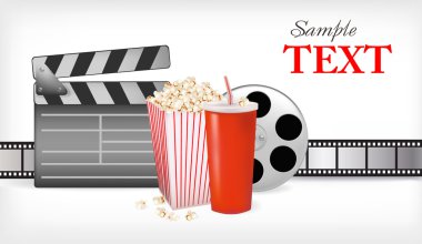 Background with cinema related items clipart