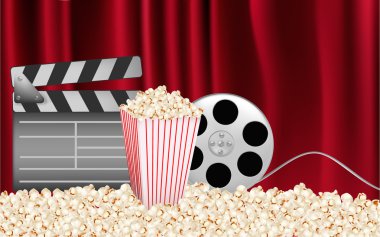 Background with cinema related items clipart