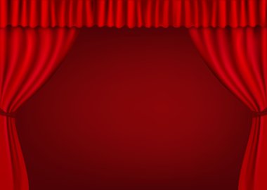 Background with red velvet curtain. clipart