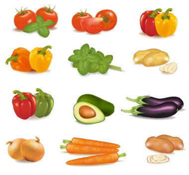 The big colorful group of vegetables. clipart