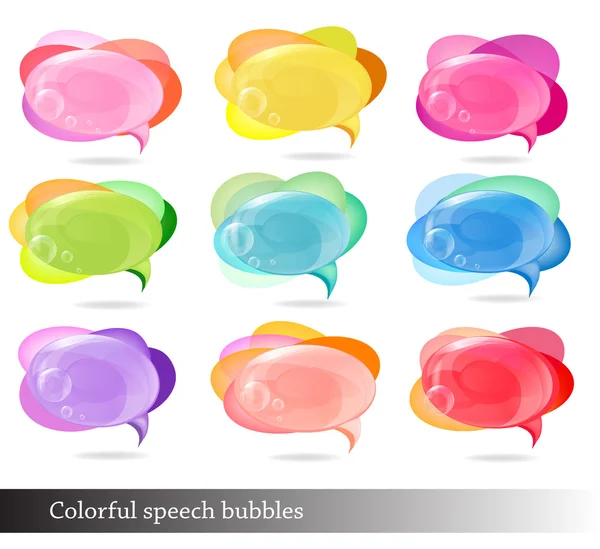 Coleção de discurso colorido e bolhas de pensamento . —  Vetores de Stock