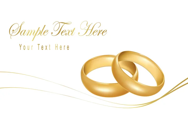 Φωτο-ρεαλιστικά διανυσματικά εικονογράφηση. δύο χρυσά γαμήλια δαχτυλίδια. — Διανυσματικό Αρχείο