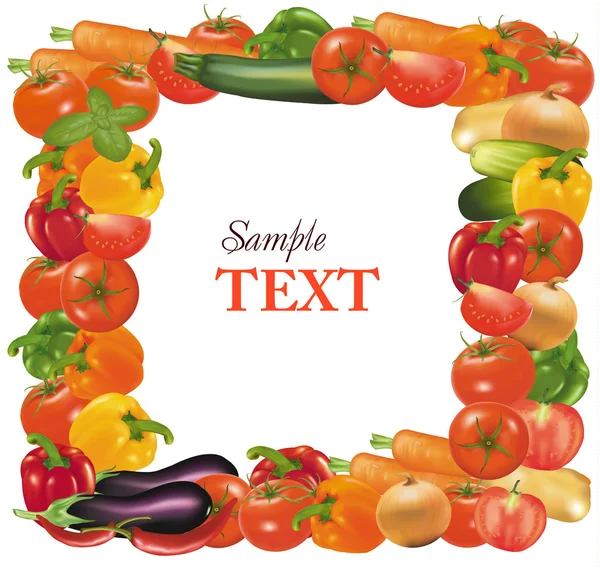 Frame made from vegetables. Vector. — Stock Vector