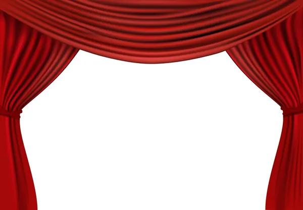 赤いベルベットのカーテンの背景. — ストックベクタ