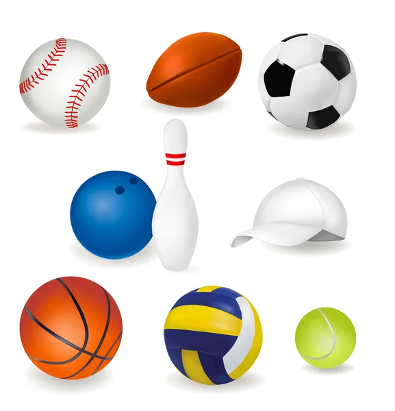 Stor uppsättning sport bollar. — Stock vektor