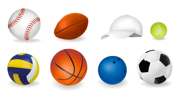 Stor uppsättning sport bollar. — Stock vektor