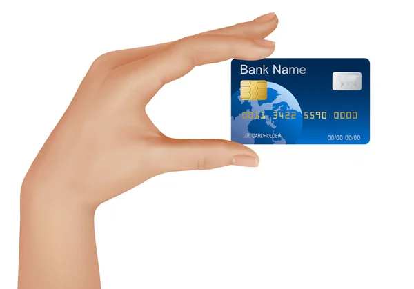 Hand met credit card. bedrijfsconcept. vectorillustratie. — Stockvector