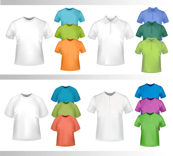 Kleur t-shirt ontwerpsjabloon. — Stockvector