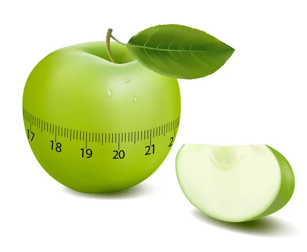 Spor yeşil elma. vektör. — Stok Vektör
