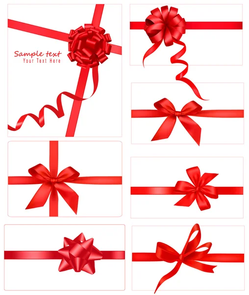 Grande collection de noeuds cadeaux couleur avec rubans Vector — Image vectorielle