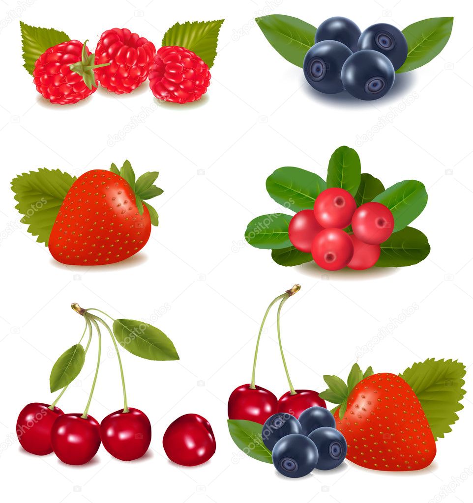 Big group of fresh berries.