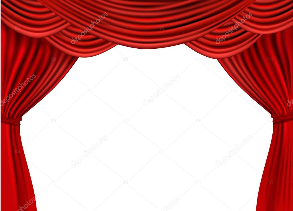 Background with red velvet curtain.