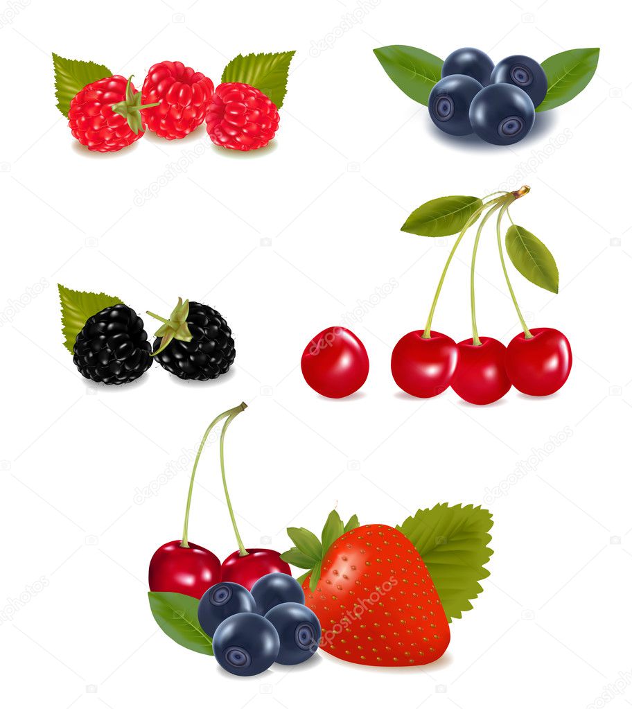 Big group of fresh berries.