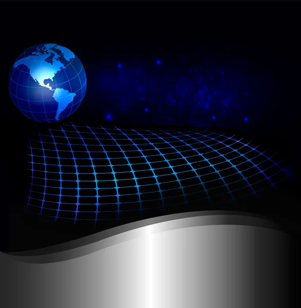 Abstrakt teknik bakgrund med globe vektor illustration — Stock vektor