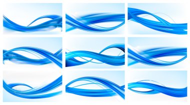 Big set of abstract blue elegant backgrounds Vector clipart