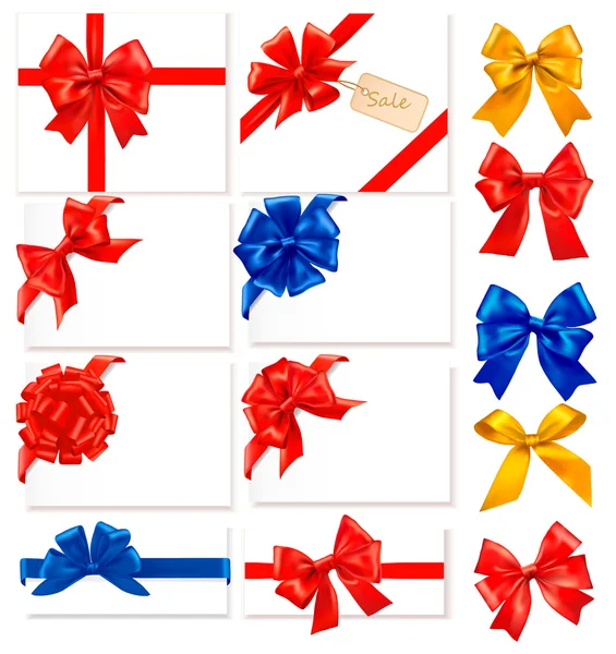 Grande collection de noeuds cadeaux couleur avec rubans Vector — Image vectorielle