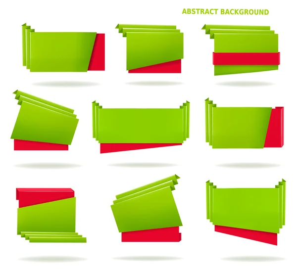 Renkli origami kağıt afiş kümesi. vektör çizim — Stok Vektör