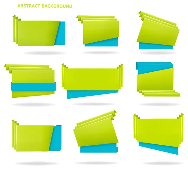 Collectie van kleurrijke origami papier banners. vectorillustratie — Stockvector