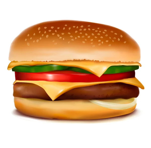 Hamburguesa con queso. Ilustración vectorial . — Vector de stock