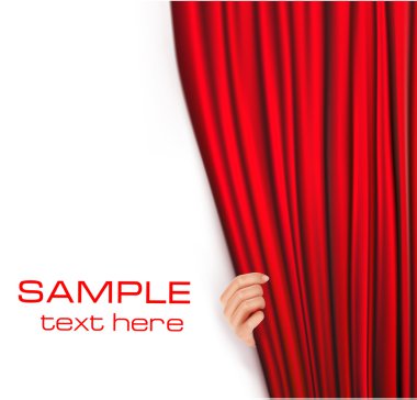 Backgrounds with red velvet curtain. clipart
