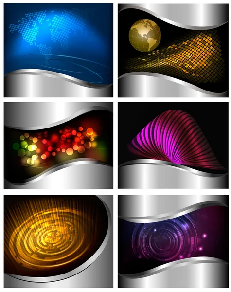 Big set of abstract technology and business backgrounds. — Stock Vector