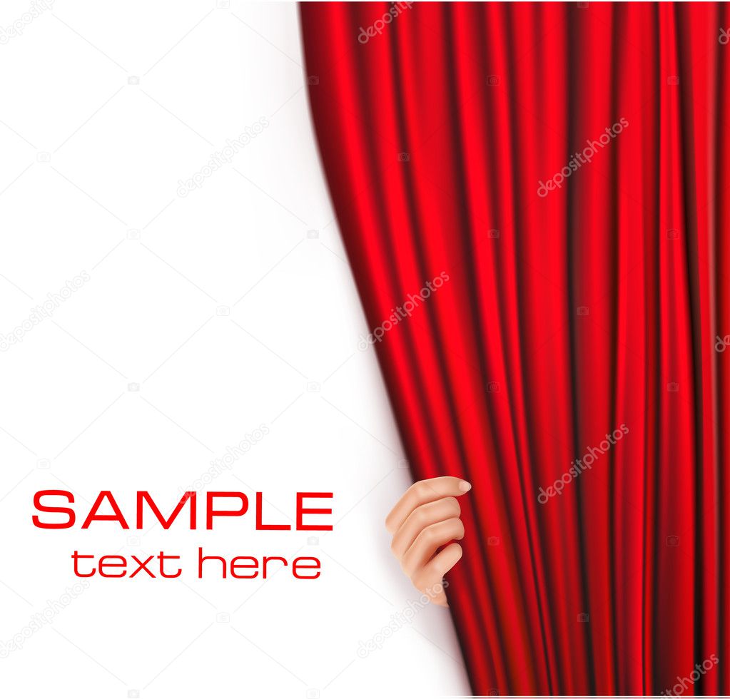 Backgrounds with red velvet curtain.