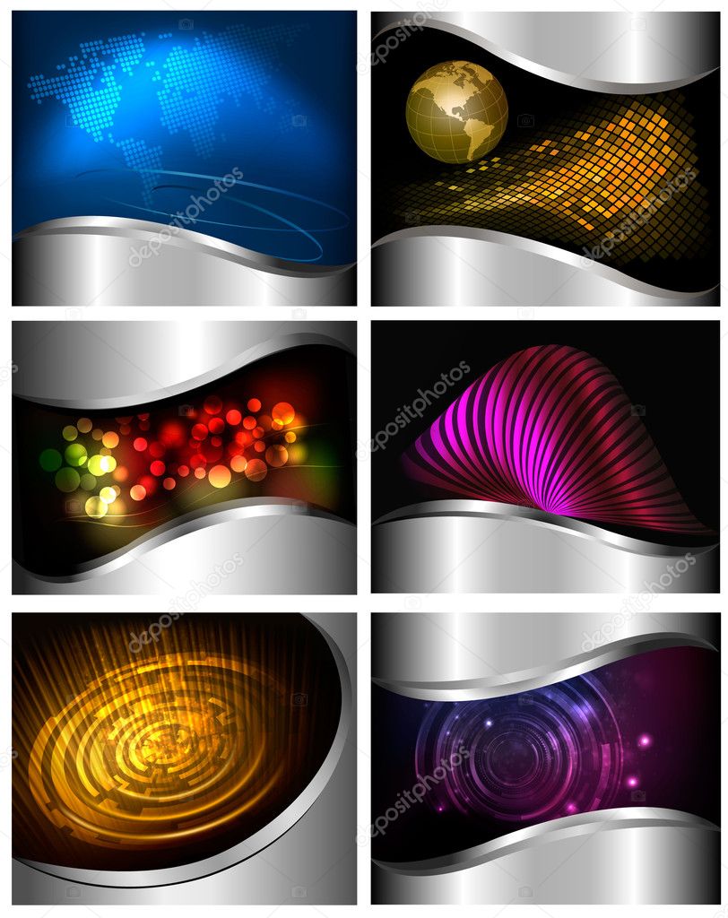 Big set of abstract technology and business backgrounds.
