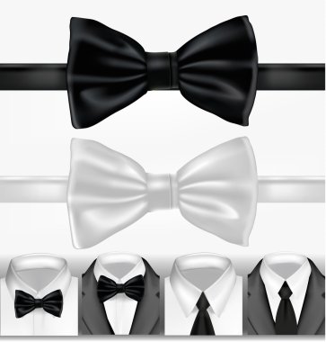 Black and white tie. Vector illustration clipart