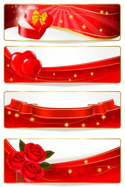 Collection of colorful of Valentine's banners. Vector. clipart