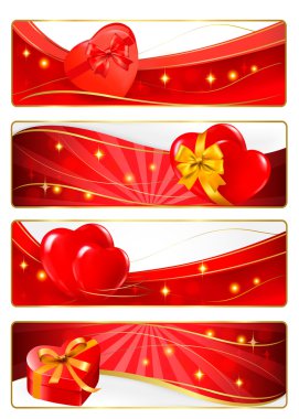 Collection of colorful of Valentine's banners. Vector. clipart