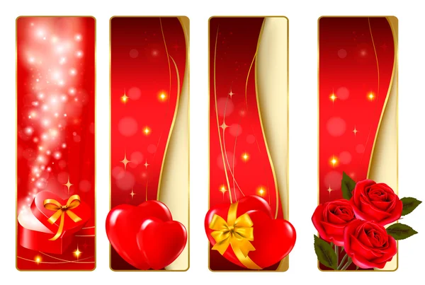 Collezione di banner colorati di San Valentino. Vettore . — Vettoriale Stock