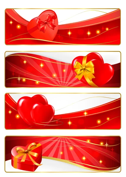 Colección de coloridos estandartes de San Valentín. Vector . — Vector de stock