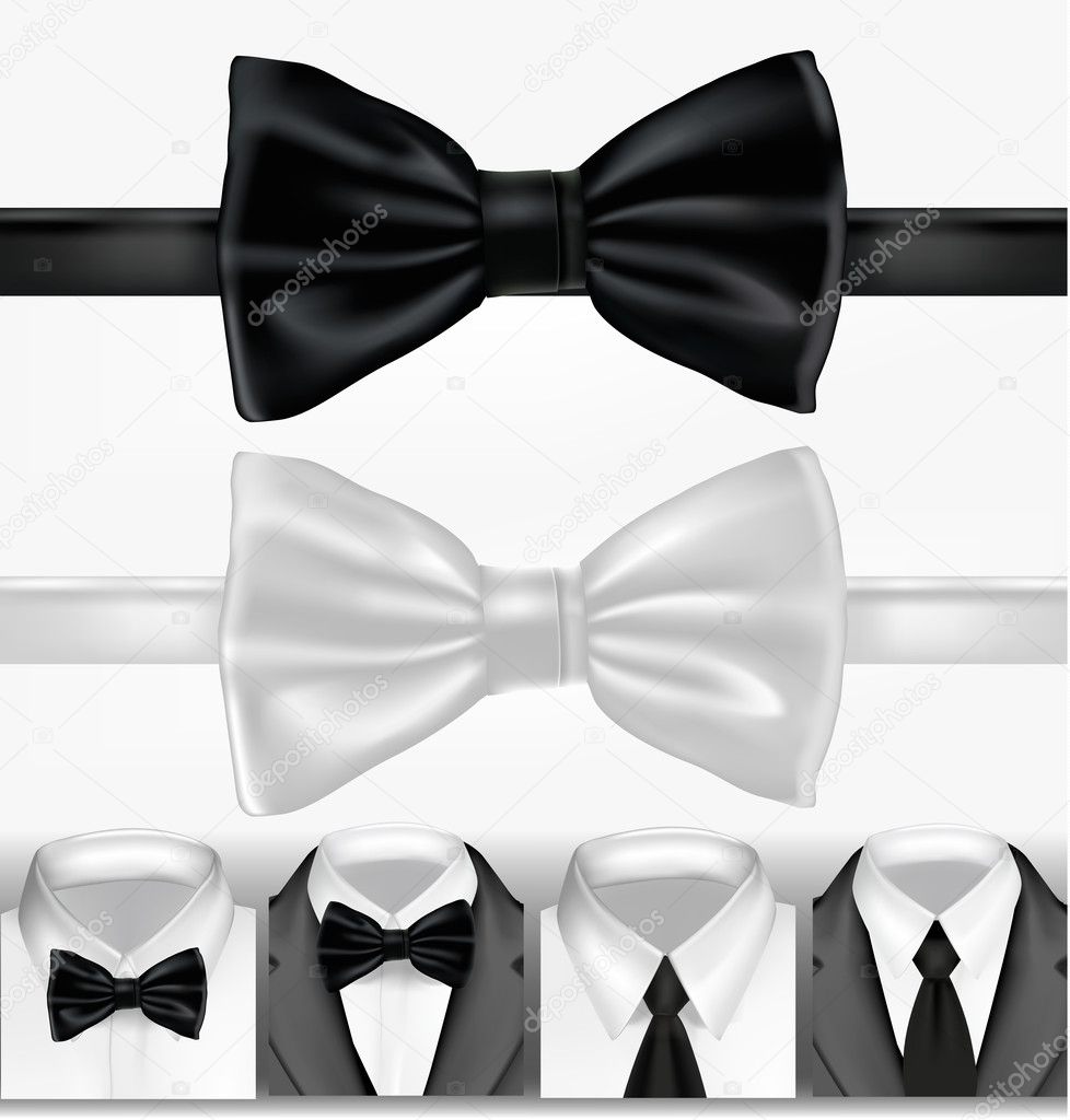 Black and white tie. Vector illustration