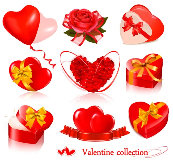 Conjunto de elementos del día de San Valentín. Ilustración vectorial . — Vector de stock